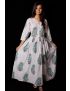 Hand Block Printed Floral Dress - SH-HBPD-W-023