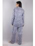Leaf Design Block Printed Night Suit - SH-HBPNS-W-022