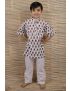 Hand Block Printed Boys Cotton Kurta Pyjama - SH-HBPNS-B-KPJS-45