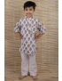 Hand Block Printed Boys Cotton Kurta Pyjama - SH-HBPNS-B-KPJS-68