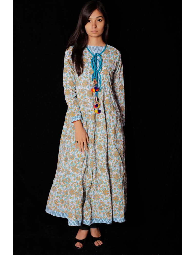 Indian Hand Block Printed Dresses Online - Shivalaya Jaipur