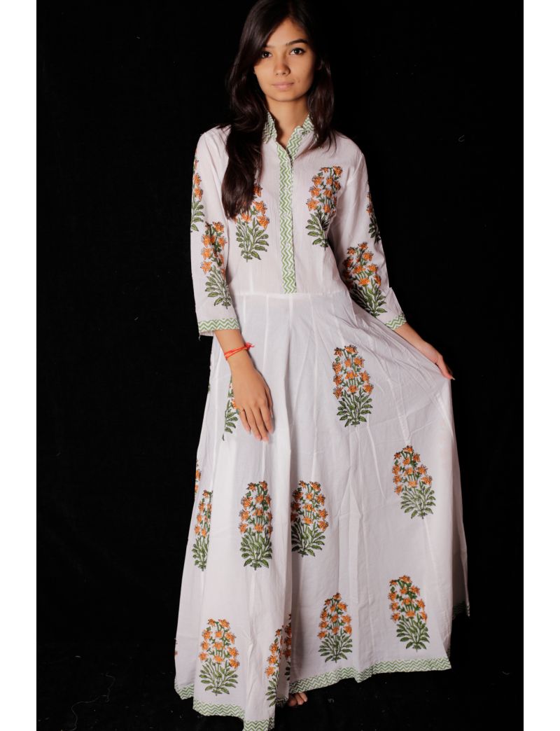 Indian Hand Block Printed Dresses Online - Shivalaya Jaipur
